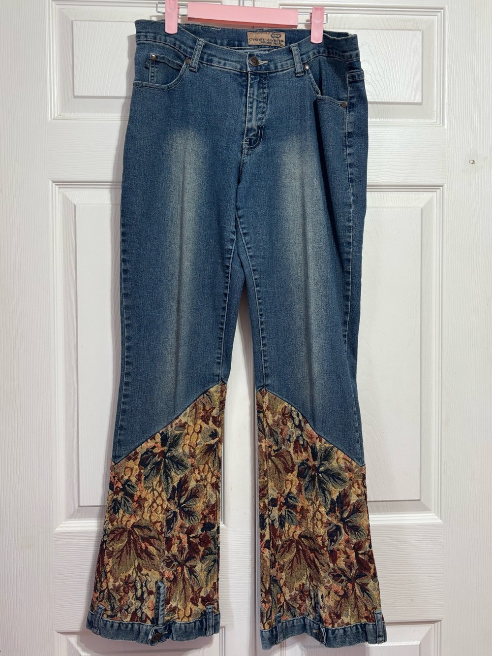 Vintage Flare Jeans with Floral Panel